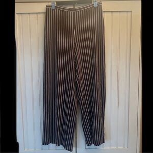 Ralph Lauren Collection Purple Label Brown/ White Pinstriped Silk Pants Sz 6 EUC